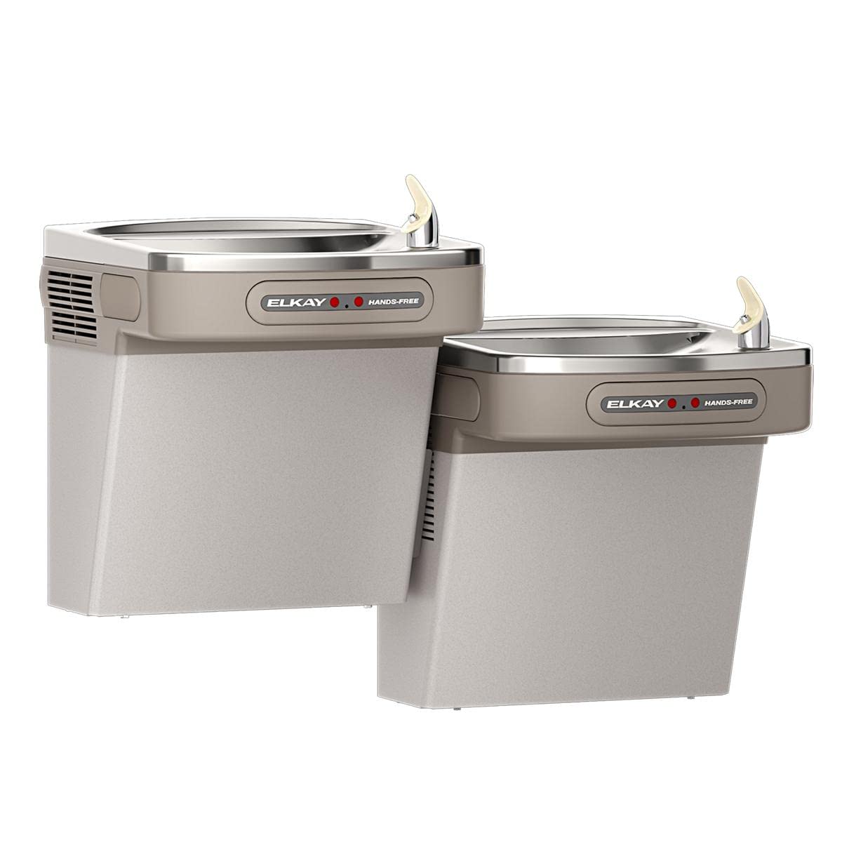 Versatile Cooler Wall Mount Bi-Level by Elkay – Sensor-Activated, Stainless Steel, Light Gray Granite, Model EZOOSTL8LC