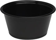 Dixie 3.25 oz. Plastic Portion Cup by GP PRO (Georgia-Pacific), Black, PP325BLACK, 2,400 Count (200 Cups Per Sleeve, 12 Sleeves Per Case)