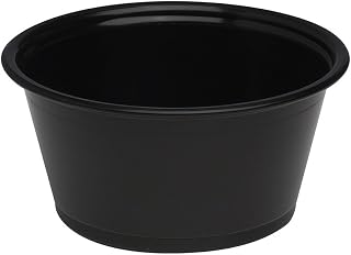Dixie 3.25 oz. Plastic Portion Cup by GP PRO (Georgia-Pacific), Black, PP325BLACK, 2,400 Count (200 Cups Per Sleeve, 12 Sleeves Per Case)
