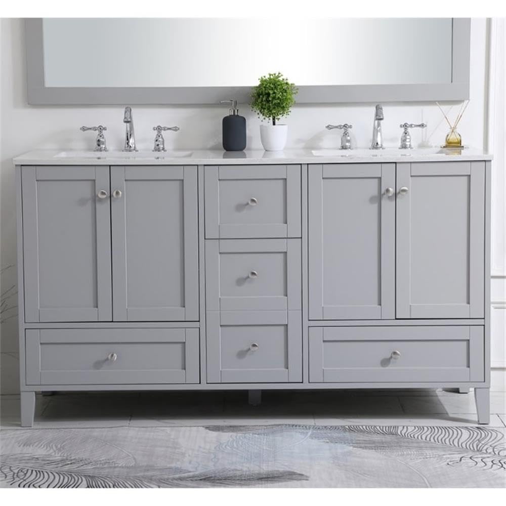 Elegant Decor 60" - Double / Grey / Traditional Bathroom Vanities
