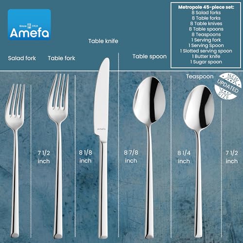 Amefa Metropole / 3.35" H x 9.84" L x 4.5" W / Formal Dinner Knives