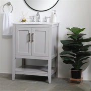 Elegant Decor 24"Lx19"Wx34"H / Grey / Traditional Wheel Care