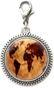 Globe Zipper Pull,World Map Lobster Clasp,Travel World Globe,Teacher,Map Zipper Pull