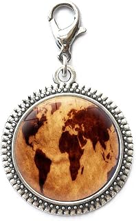 Globe Zipper Pull,World Map Lobster Clasp,Travel World Globe,Teacher,Map Zipper Pull