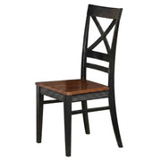 Solid Wood Dining Chairs with X-Back Set of by Furnifact – Wood, Black & Cherry, Pack of 2