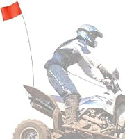 Checkers 7' White ATV/UTV Flag Pole Whip with High Visibility Square Orange