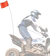 Checkers 7' White ATV/UTV Flag Pole Whip with High Visibility Square Orange