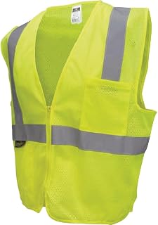 Radians SV2ZGMXL Polyester Mesh Economy Class 2 High Visibility Vest with Zipper Closure, X-Large, Green