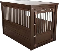 Russet Engineered Wood Composite Dog Crate End Table with Durable Construction, Spacious Design, Stainless Steel Accents, Extra Large Size, Suitable for Large Pets