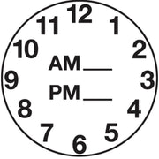 Clock Dot Labels White Black Imprint - 1 1/4"Dia 1000 Per Roll by HUBERT – 1.25 inch, Paper, White, Pack of 1000, Model 56572