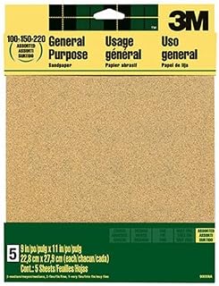 3M 9000NA 9" X 11" Extra Fine Paint, Wood, Metal Sandpaper Sheets
