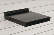 Retail Resource 12" W Metal Slatwall Shelf, Black