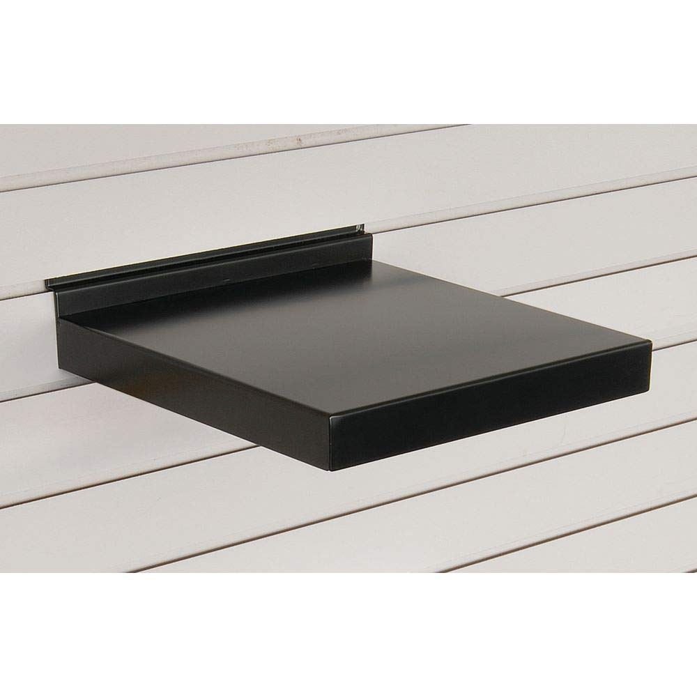 12" W Metal Slatwall Shelf by Retail Resource – 12" W, Metal, Black, Model 74089