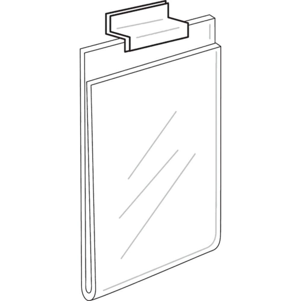 Slatwall Sign Holder 3 1/2" x 5" - Veritcal by Retail Resource – Acrylic, Clear, Model 2029