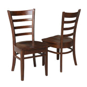 Solid Wood Side Chair with Classic Hardwood Frame by Furnifact – Wood, Espresso, Pack of 2