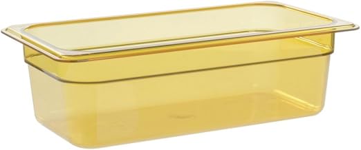 Cambro 34HP H-Pan Hot Food Pan, Third-Size, 3-13/16 Quart, Amber