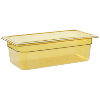 34HP H-Pan Hot Food Pan by Cambro – 4.0 inches, Plastic, Amber, Model 99511328369