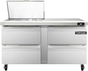 SW60-12M-D Mighty Top Sandwich Unit, 60" W, With 12 Pan Top Openings & Four Drawers