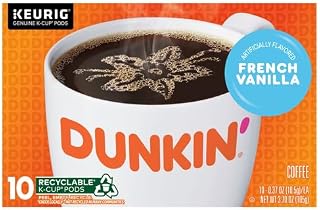 Dunkin' French Vanilla Flavored Coffee, 10 Keurig K-Cup Pods
