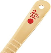 Carlisle FoodService Products 2 Ounce Portion Control Spoon – Long Handle – Flat Bottom Server for Sauces & Toppings, Color Coded Measuring Utensil, Beige