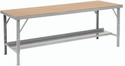 Global Industrial Heavy-Duty Extra Long Hardboard Folding Assembly Workbench, 96" W x 28" D, Gray