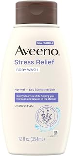 Aveeno Active Naturals Body Wash, Stress Relief 12 oz (Pack of 4)
