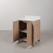 Belmont 30 in. Single Sink Pre-Assembled Transitional Style Bathroom Vanity by Water Creation – 30" Width, Wood, Toffee Latte