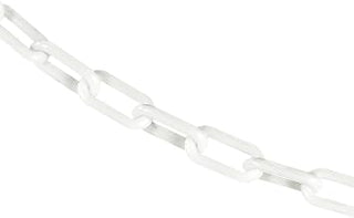Mr. Chain Plastic Barrier Chain, White, 25 ft Length (30001-25)