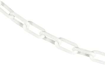 Mr. Chain Plastic Barrier Chain, White, 25 ft Length (30001-25)