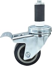 BK Resources 3" Polyurethane 1-1/4" Expanding Stem Swivel Caster for Work Tables with Total Lock Brake, NSF, 300lb Capacity Per Wheel
