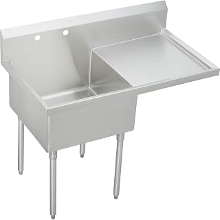 Elkay WNSF8130R2 Commercial 55-1/2" x 27-1/2" Single Compartment Sink with Drainboard 2 Holes