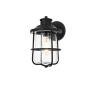 Huxley One Light Outdoor Wall Sconce Black by Lighting Design – 8", Iron, Black, Model OD808W12BK