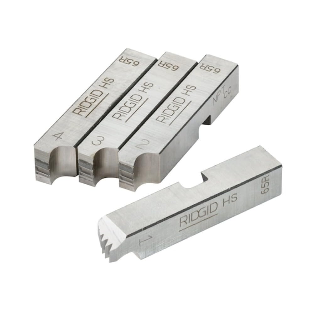 Dies, 65R NPT HS by RIDGID – 1 inch to 2 inches and 11 1/2 NPT, Steel, Silver, Model 38100