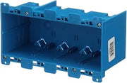 Carlon B468R Work Outlet Box, 4 Gang, 7.57-Inch Length by 2.89-Inch Width by 3.56-Inch Depth, Blue