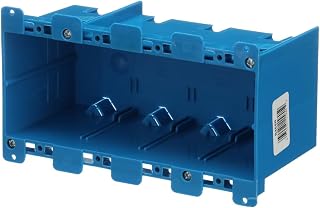 Carlon B468R Work Outlet Box, 4 Gang, 7.57-Inch Length by 2.89-Inch Width by 3.56-Inch Depth, Blue
