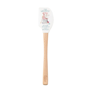 Spatulart ‘Booked & Baked’ Silicone Spatula with Wood Handle by Tovolo – 12.6 inches, Beech, Booked & Baked, Model 1000597