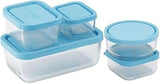 Bormioli Rocco Frigoverre Set of 5 Glass Food Storage Container Transparent 388840-SK5 Transparent