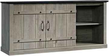 Brown Credenzas, Industrial and Modern Farmhouse Style, Durable Rectangular Design, Spacious Storage for Home or Office