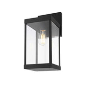 Peter One Light Outdoor Wall Sconce Black by Lighting Design – Iron, Black, Model OD413W18BK