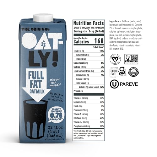 Oatly Full Fat / 32 Fl Oz (Pack of 12) / 12 Oat Milks