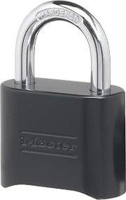 Master Lock Black Combination Padlock, Set Your Own Combo Lock, Weather Resistant Indoor and Outdoor Padlock with Code for Gym Locker, Gate, Shed, 178D