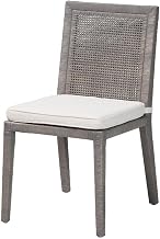 bali & pari Sofia Rattan Dining Chair Side Chair with Wood Frame Grey