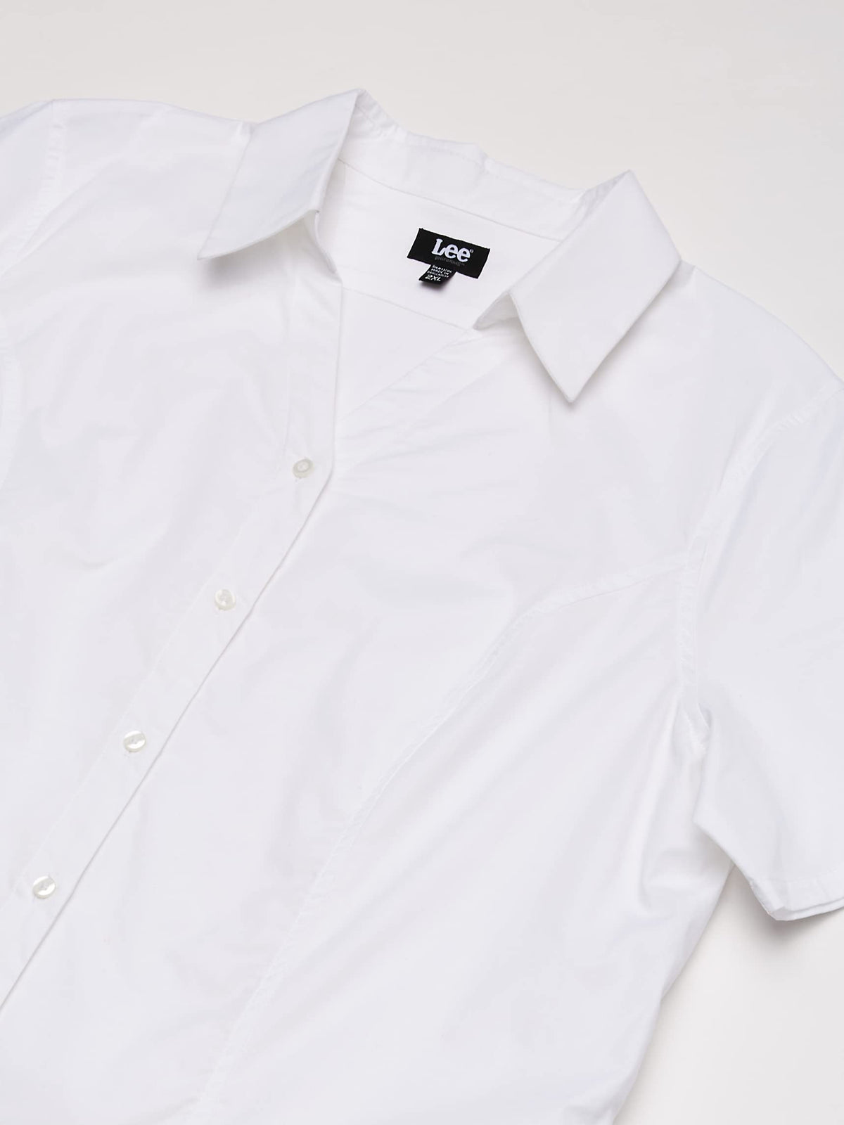 Junior's Short Sleeve Work Shirt – Cotton, White, Model E9385JL