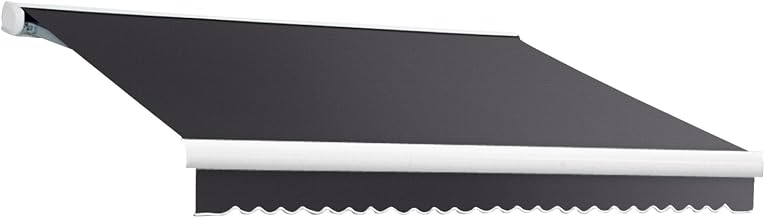 Awntech Retractable Awning Left Motor 14'W x 8'D x 10" H Gun Metal Gray