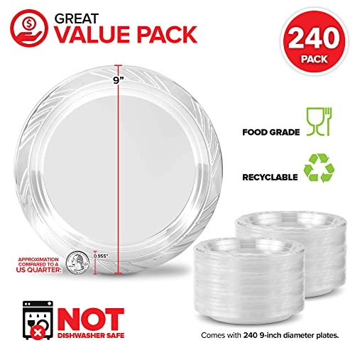 Stock Your Home 240 / 9 Inch / Clear Plates