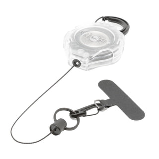 Ratch-It Retractable Phone Tether with Carabiner by KEY-BAK – 36 inches, Stainless Steel, Clear, Model 0KR7-4C14