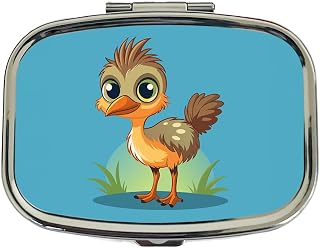 Emu Ostrich Large Bird Australian Animal Travel Pill Box Case | Small Compact