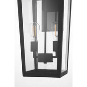 William Two Light Outdoor Wall Sconce Black by Lighting Design – Iron, Black