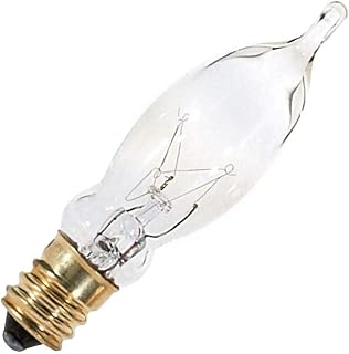 Satco S3241 120V Turn Tip Candelabra Base 7.5-Watt CA5 Incandescent Lamp, Clear