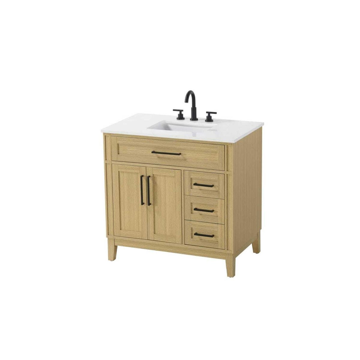36" Single Bathroom Vanity in Honey Brown by Elegant Kitchen and Bath – unspecified, Aluminum, Brown, Model VF82536MHB